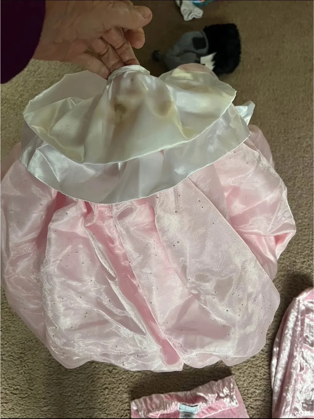 Wish Pink Velvet Two-Piece Princess Dance Costume with White Satin Trim